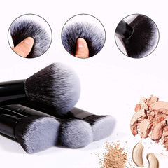 DUcare foundation blending brush in action for seamless liquid makeup application and airbrushed finish.