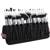 DUcare makeup brushes organizer open view showing 30 elastic pockets for easy brush access