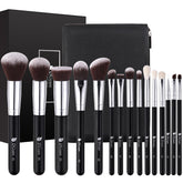 DUcare makeup brushes with bag 15pc set arranged for travel-ready makeup