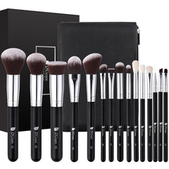 DUcare makeup brushes with bag 15pc set arranged for travel-ready makeup