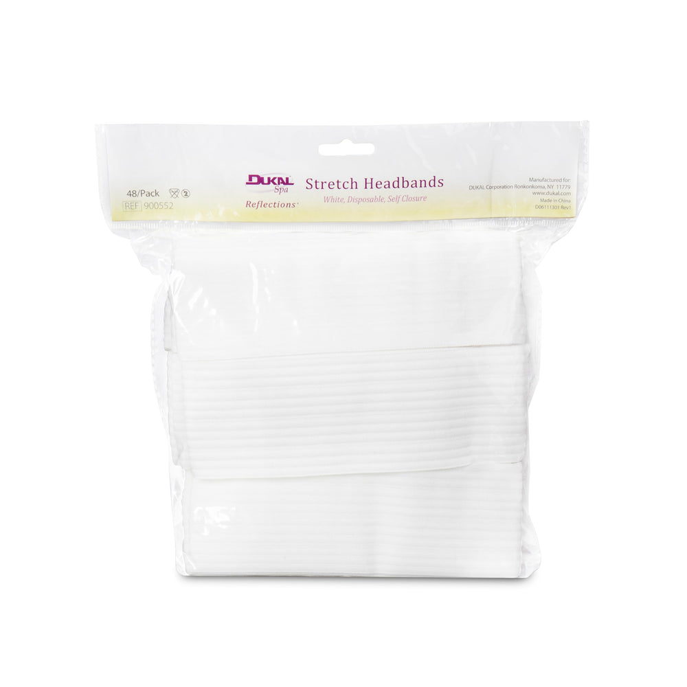 Dukal Reflections stretch headband with closure, comfortable for makeup and spa prep