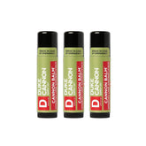 Duke Cannon Balm Tactical lip balm 3-pack packshot showing convenient outdoor-ready protection