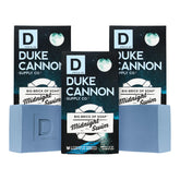 Duke Cannon Big Brick of Soap Midnight Swim pack closeup for long-lasting freshness