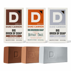 Duke Cannon Bourbon soap 10oz bar with rich lather for daily cleansing and bold scent.