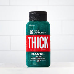 Duke Cannon Naval Supremacy bottle-pour shows easy, invigorating lather on demand.