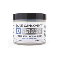 Duke Cannon News Anchor Fiber Pomade cedar-sandalwood scent in bottle