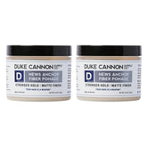 Duke Cannon News Anchor Fiber Pomade two-pack bottles for easy on-the-go styling with all-day hold