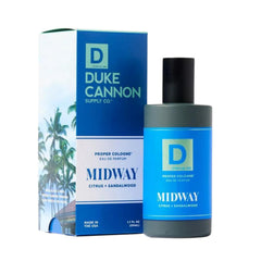 Duke Cannon Proper Cologne Midway bottle glass delivers lasting freshness for daily wear