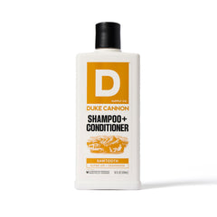 Duke Cannon Sawtooth 2-in-1 Hair Wash bottle front for quick daily grooming.