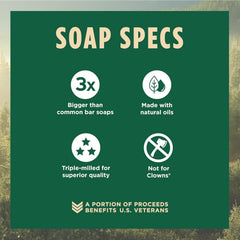 Duke Cannon Pine three-bar pack, highlighting value and long-lasting clean for rugged days.
