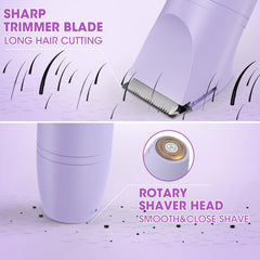 Dumite bikini trimmer body shaving head for quick full-body grooming on the go.