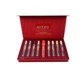 Dumont Nitro Black bottle front view, ideal for on-the-go fragrance testing