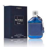 Dumont Nitro Blue bottle close-up highlighting focus-enhancing design