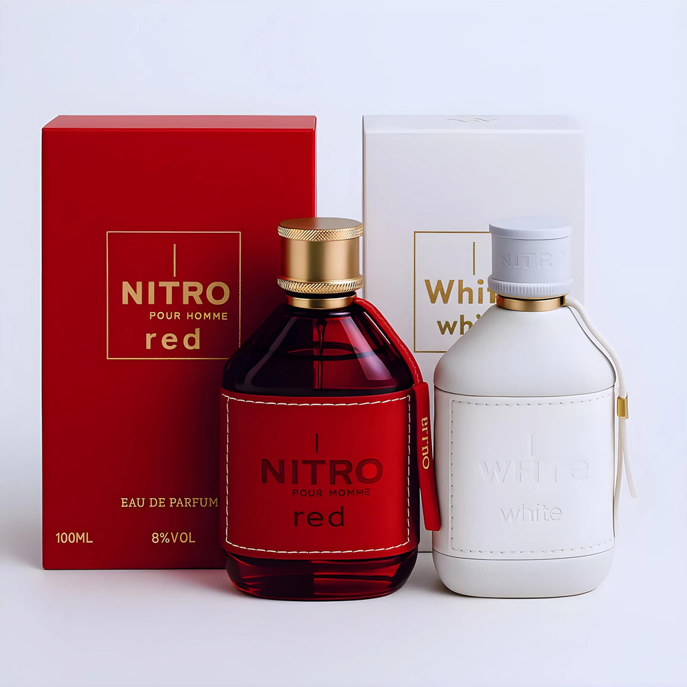 Dumont Nitro Red bottle front showing bold scent statement and premium finish