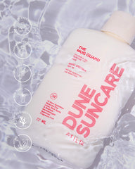 DUNE SUNCARE The Mug Guard reef-friendly label highlights reef safety