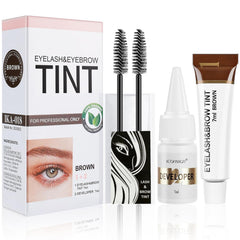 Duoffanny eyelash eyebrow kit box showcases a 2-in-1 color system for DIY at-home use
