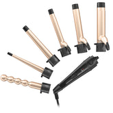 Duomishu 6-in-1 Curling Iron packshot highlighting six barrels for versatile styling.