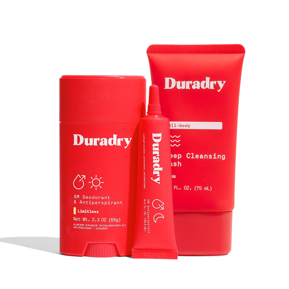 Duradry Limitless antiperspirant stick close-up for all-day underarm protection.