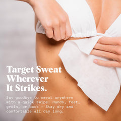 Duradry underarms-wipe-application-1 shows easy application for underarm moisture control.