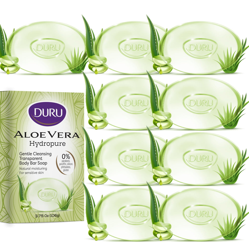 Duru Aloe Vera Glycerin Bar Soap pack shot highlighting vegan cleansing bar for sensitive skin