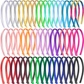 Duufin 50-piece satin headbands collection shows versatile color options for styling.
