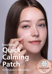 DWEasyDerm Ampoule with tea tree closeup for soothing blemish prep.