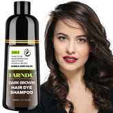 DYEING 221 BC FarnDU dark-brown shampoo bottle showing quick gray coverage