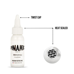 Dynamic Color Co anti-counterfeit label on ink bottle ensures authentic, trustworthy product.