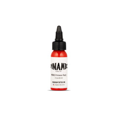 Dynamic Color Co Chinese Red tattoo ink bottle with vibrant pigment for detailed work