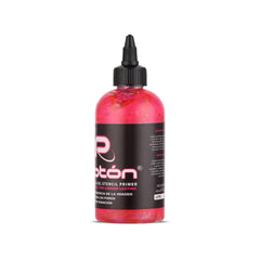Proton stencil primer wax texture enhances grip on skin for transfer.