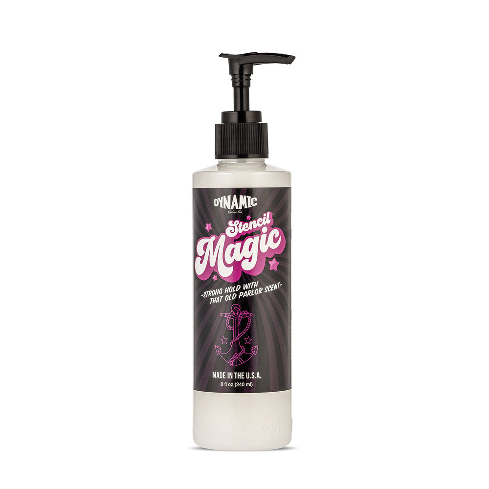 Dynamic Color Co Stencil Magic bottle application shows precise transfer for clean stencil lines.