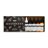 Dynamic Color Co black bottle in traditional color set delivering sharp outlines for precise tattoo work.