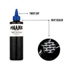 Dynamic Color Co Triple Black USA-made label signals high-quality, standards-compliant ink.