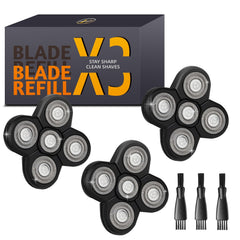 E-Hunter Freedom Grooming replacement blades close-up showing premium stainless steel for precise shaving.