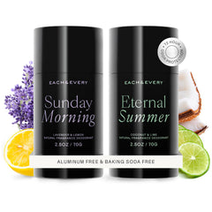 Each & Every Lavender Lemon deodorant packaging shows eco-friendly, clean design.