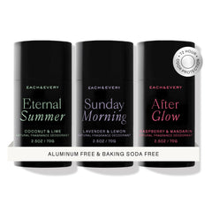Each & Every raspberry-mandarin deodorant swatch for gentle, all-day freshness.