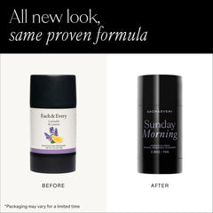 Each & Every vegan and cruelty-free deodorant in recyclable packaging.