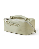 EACHY makeup bag front view shows spacious capacity for daily cosmetics and travel needs.