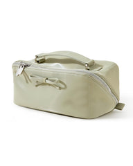 EACHY makeup bag front view shows spacious capacity for daily cosmetics and travel needs.