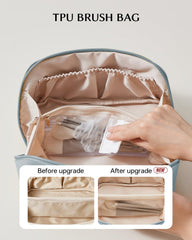 EACHY makeup bag inner pockets keep cosmetics neatly organized and accessible