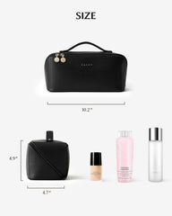 EACHY Travel Makeup Bag brush compartment with TPU keeps brushes visible and protected.