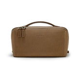 EACHY Travel Makeup Bag with faux suede texture for stylish on-the-go storage.