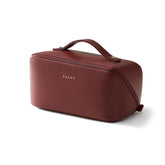 EACHY Travel Makeup Bag front view showing spacious design for organized cosmetics.