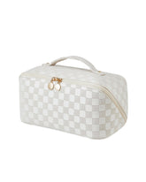 Eachy LD White travel makeup bag open-view for quick, organized access