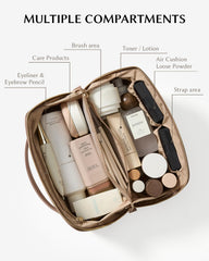 Eachy travel bag opened flat with a wide opening for quick on-the-go access.
