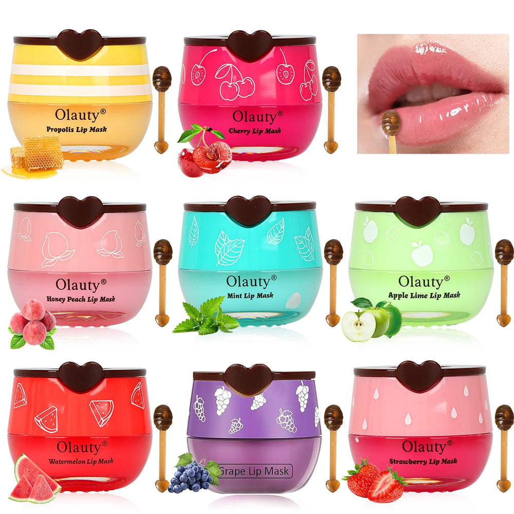 Eakroo Bee Lip Balm Honey Pot Strawberry swirl moisturizes lips overnight.