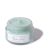 Earth Harbor AQUA AURA eye cream texture highlighting seaweed collagen and blue tansy