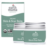 Earth Mama skin scar balm bottle demonstrates fragrance-free postnatal care