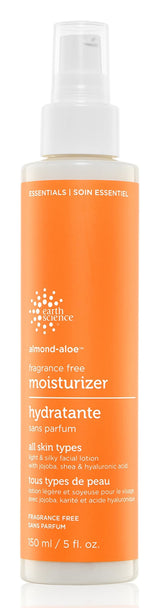 Earth Science Almond Aloe fragrance-free face moisturizer bottle for daily hydrating care