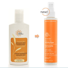 Earth Science fragrance-free almond-aloe moisturizer texture swatch showing creamy, non-greasy hydration.